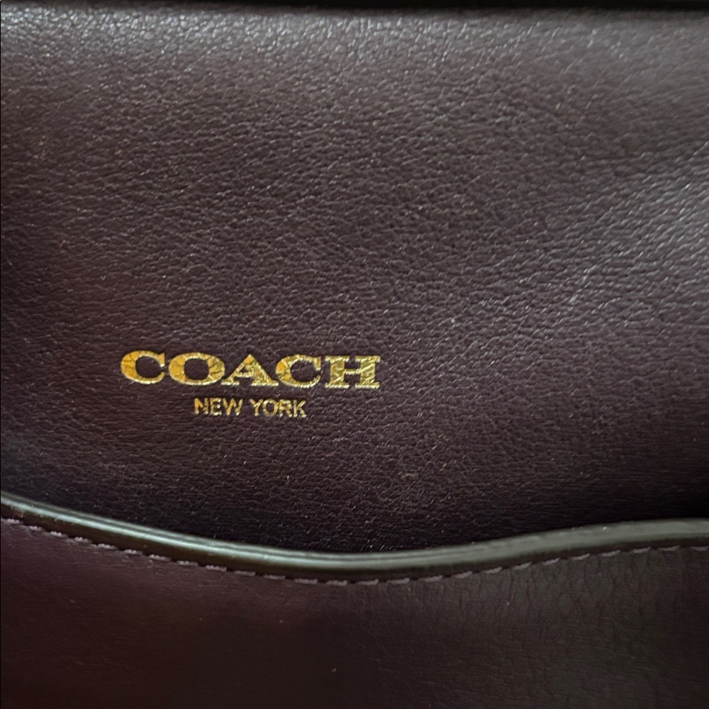 Coach Dark Purple Satchel with Gold Studs - Picture 2 of 13